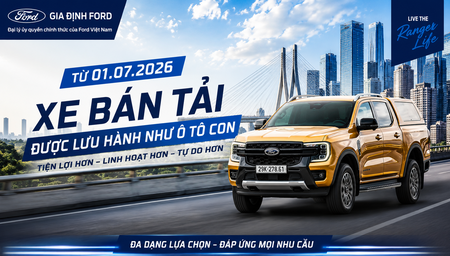 Xe Bán Tải Chính Thức Được Lưu Hành Như Ô Tô Con Từ 01/07/2026: Chủ Xe Ford Ranger Đón Tin Vui Lớn